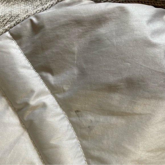 London Fog Silver Zip Up Down Puffer Jacket Quilted Women’s Size L Zip Pockets - Picture 2 of 12